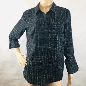 Croft & Barrow Shirt Blouse Roll-Tab Sleeve
